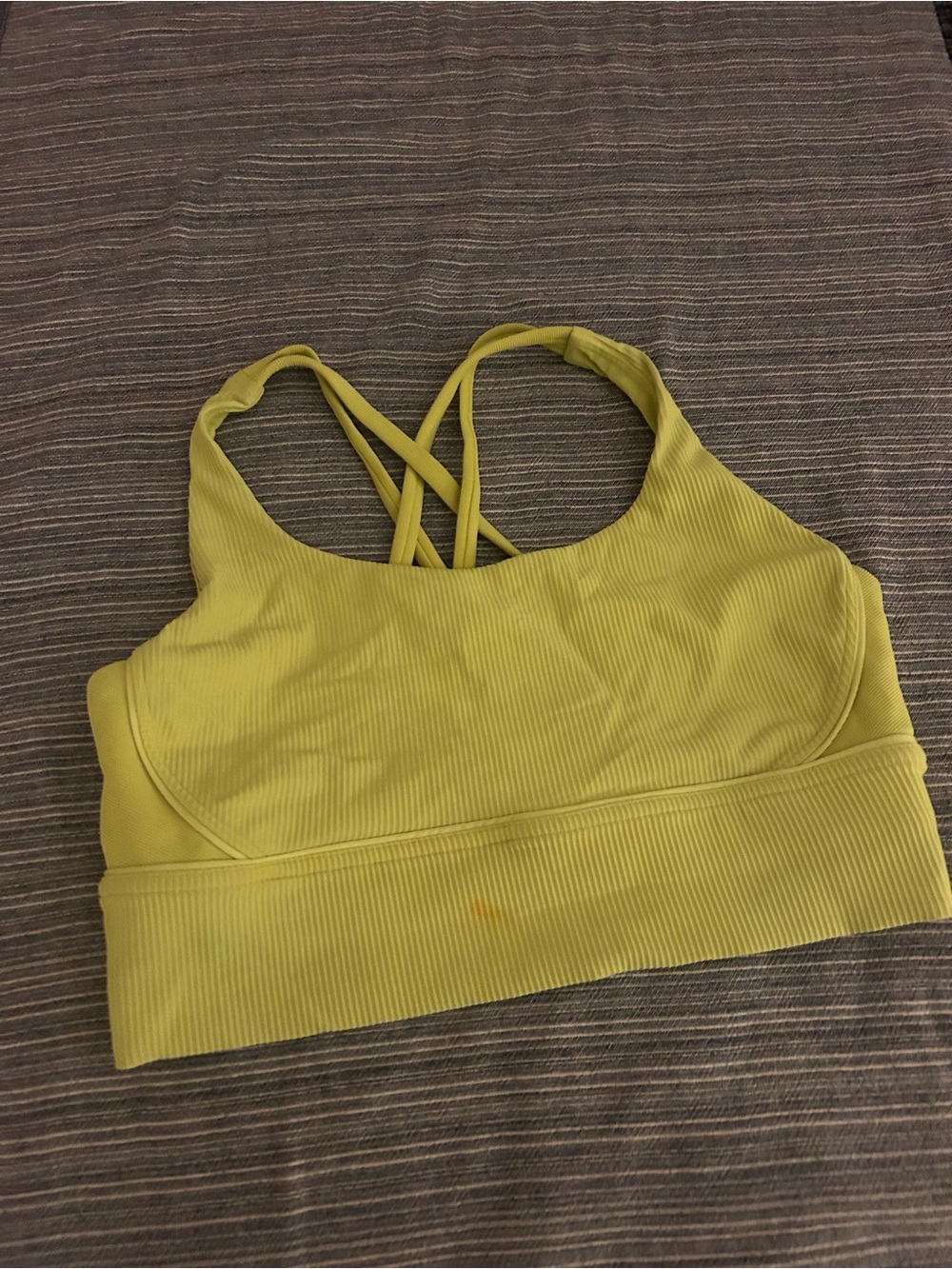 Women’s Lime Green Ribbed Strappy Sports Bralette Lululemon size 10